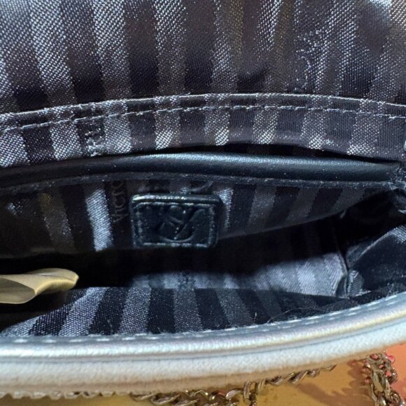 NWT Victoria's Secret Micro Silver Bling Crossbody Bag NEW Logo Print Party Fun - Picture 9 of 10